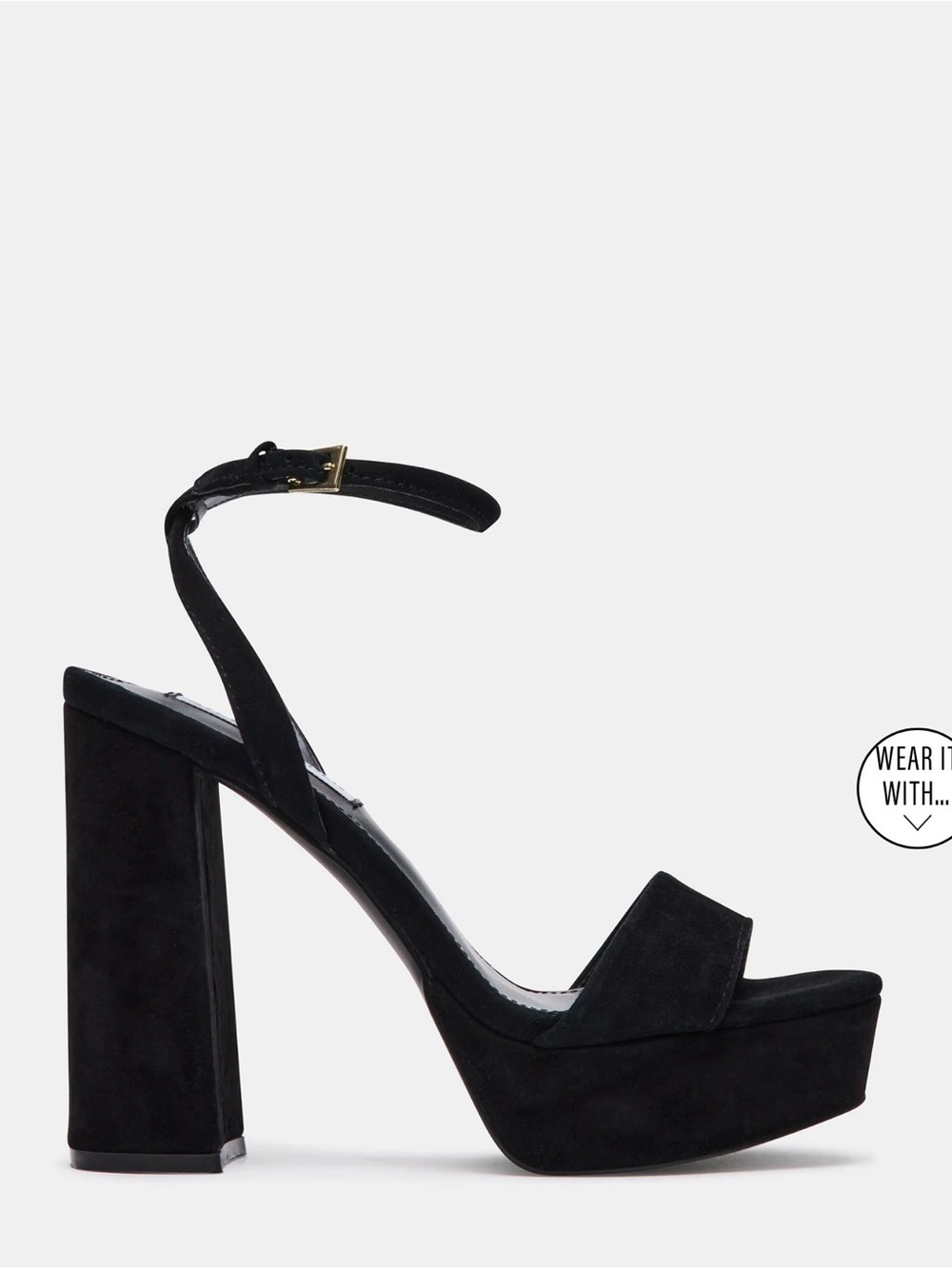 SOLD OUT Steve Madden Black Suede Strappy Block Heel Sandals